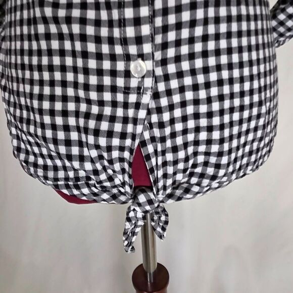 Jones New York Checkered Button Down Tie Top Size Medium - Picture 3 of 8
